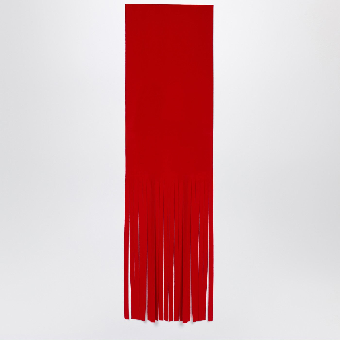 Écharpe en Laine Rouge à Franges