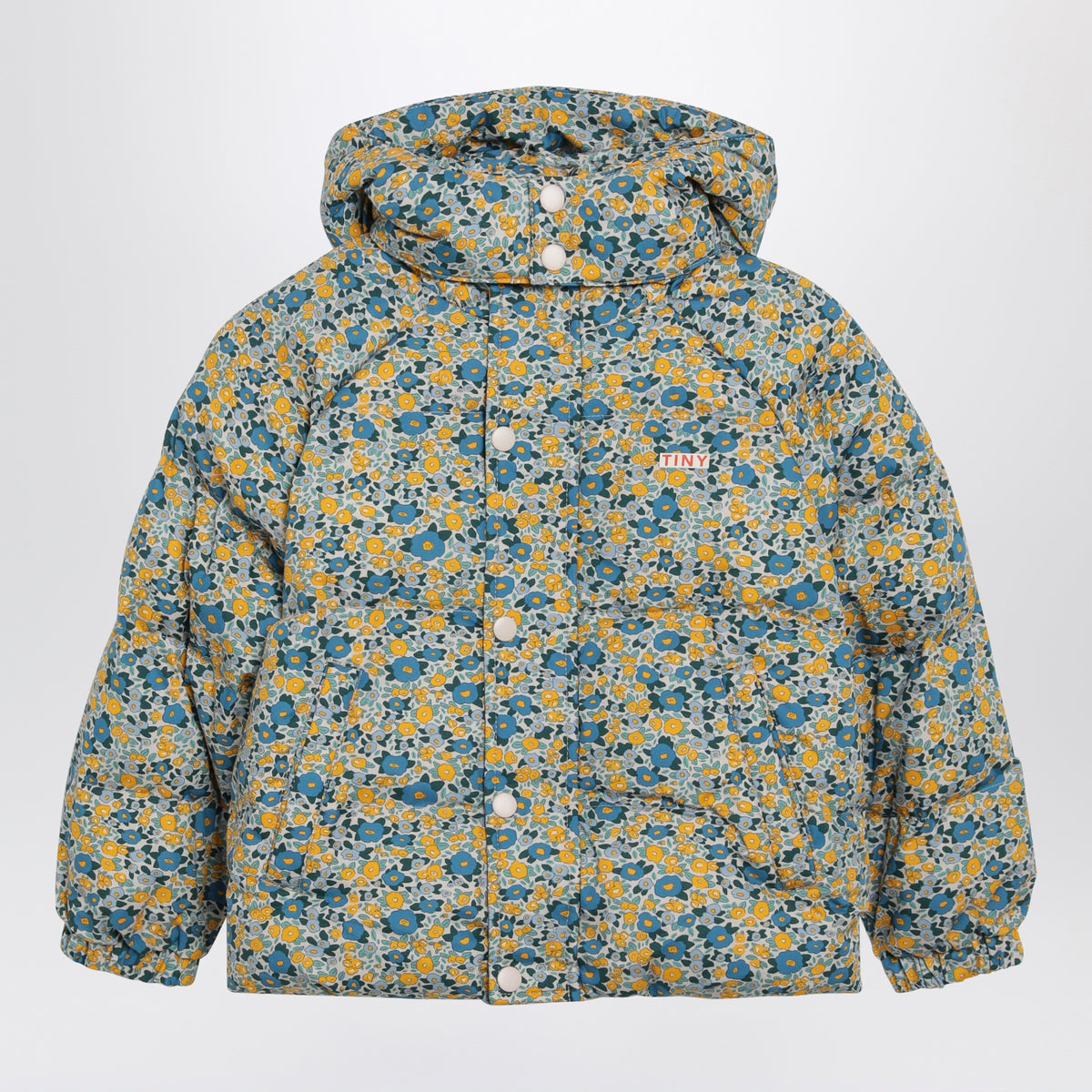 Floral-print down jacket