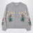 Graue Strickjacke mit Rundhalsausschnitt aus Wolle