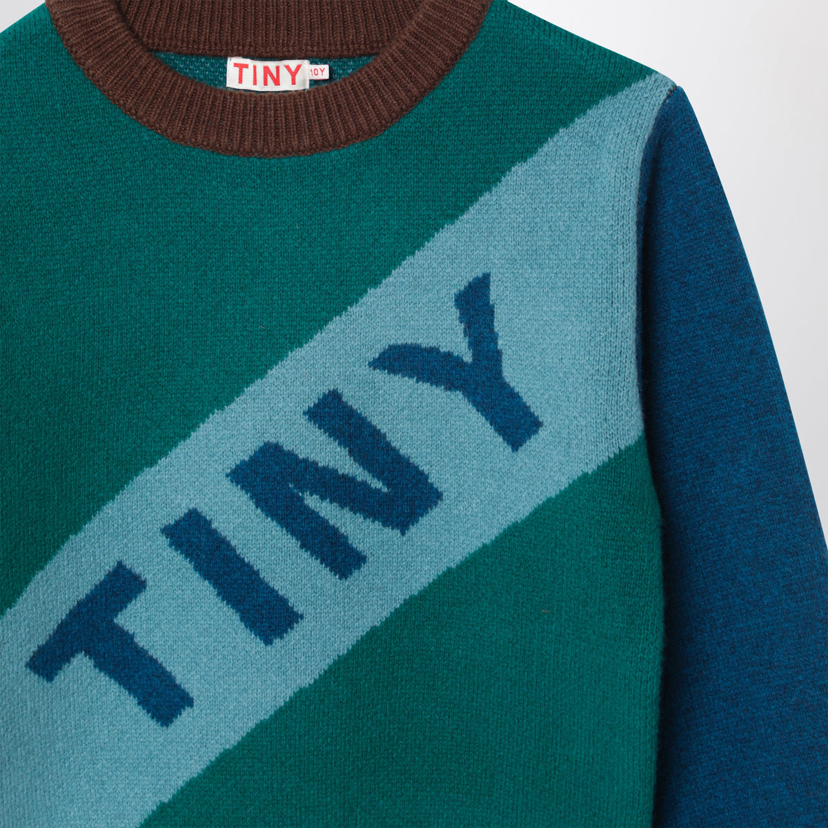 Pull color block avec logo lettering en intarsia