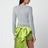 Gray wool sweater with flower