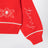 Red round-neck woollen cardigan