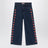 Jeans blu scuro con funghi ricamati