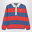 Blau/rot gestreiftes Langarm-Poloshirt