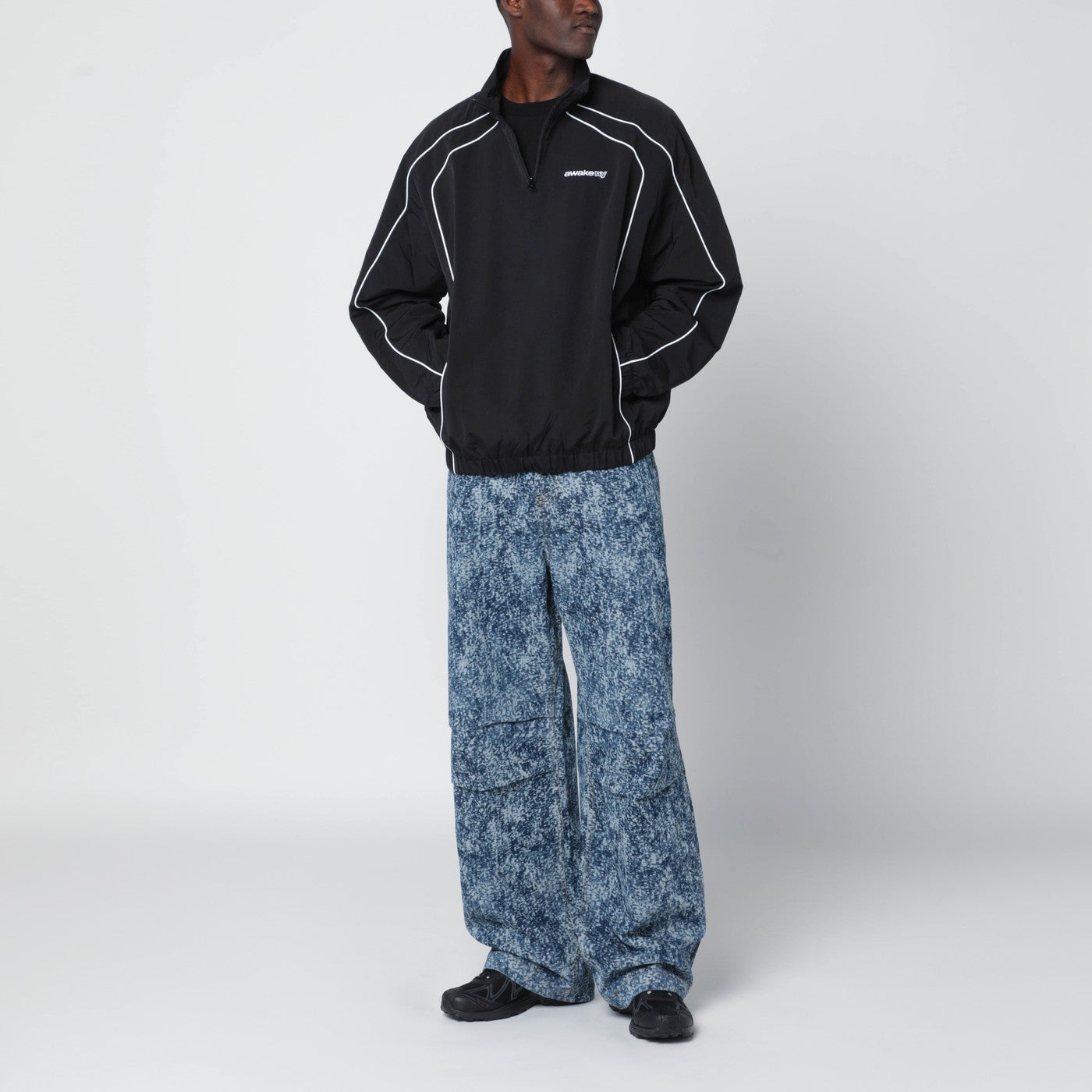 Black jacket with zip collar