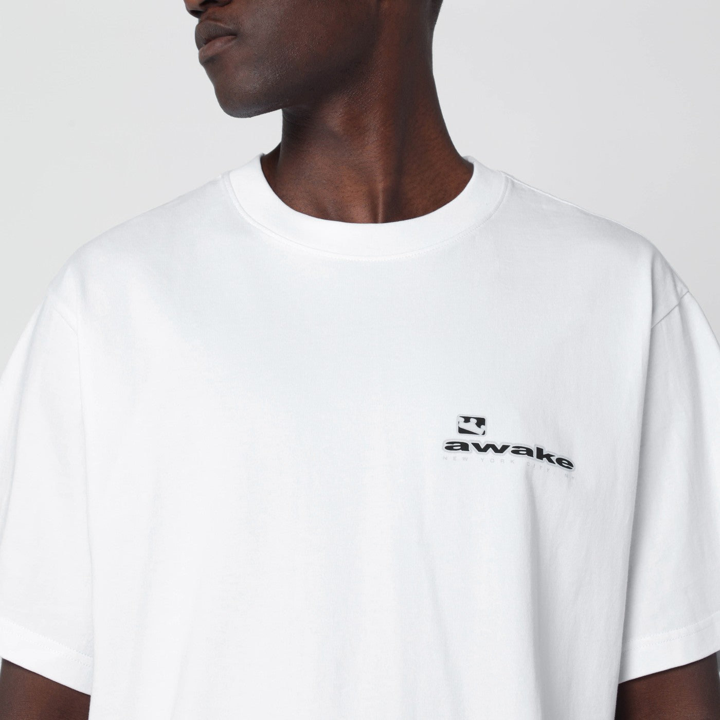White cotton T-shirt with logo