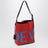 Borsa a secchiello Bilbao grande in pelle rossa/blu