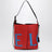 Borsa a secchiello Bilbao grande in pelle rossa/blu