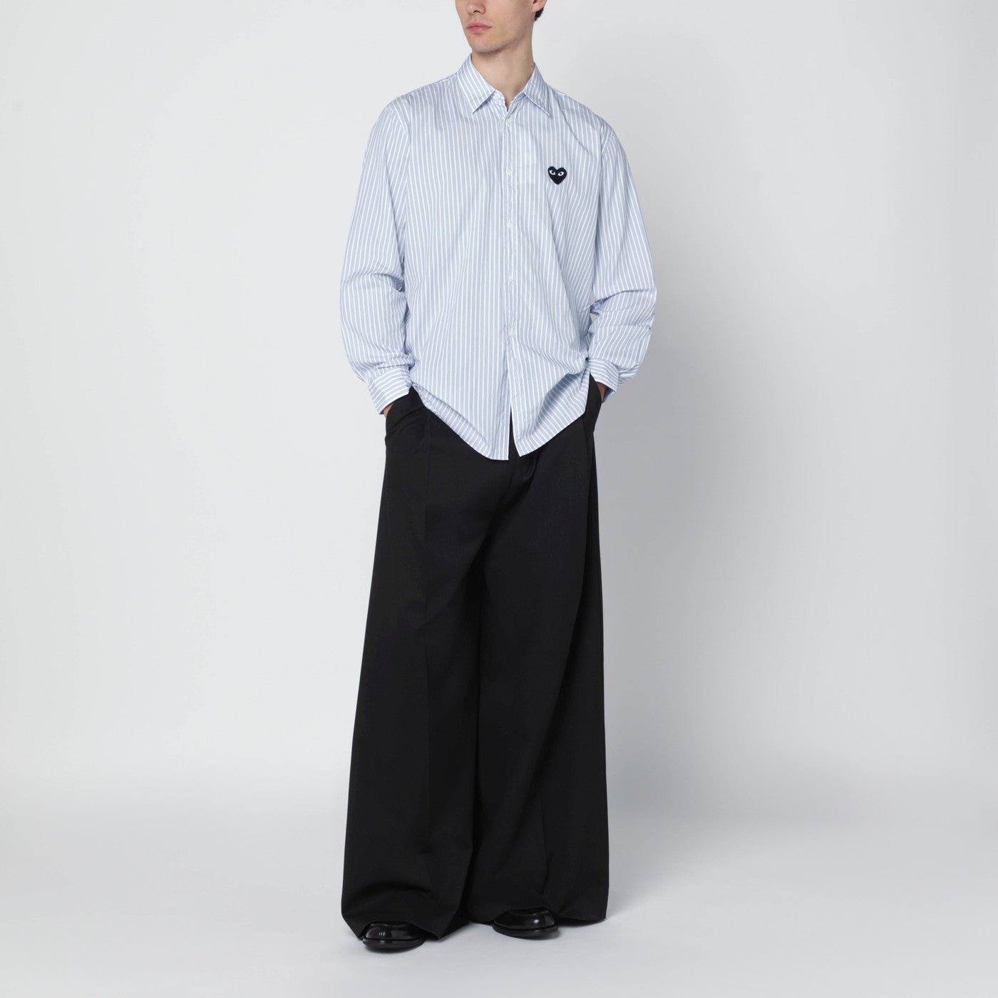 Light blue striped cotton shirt