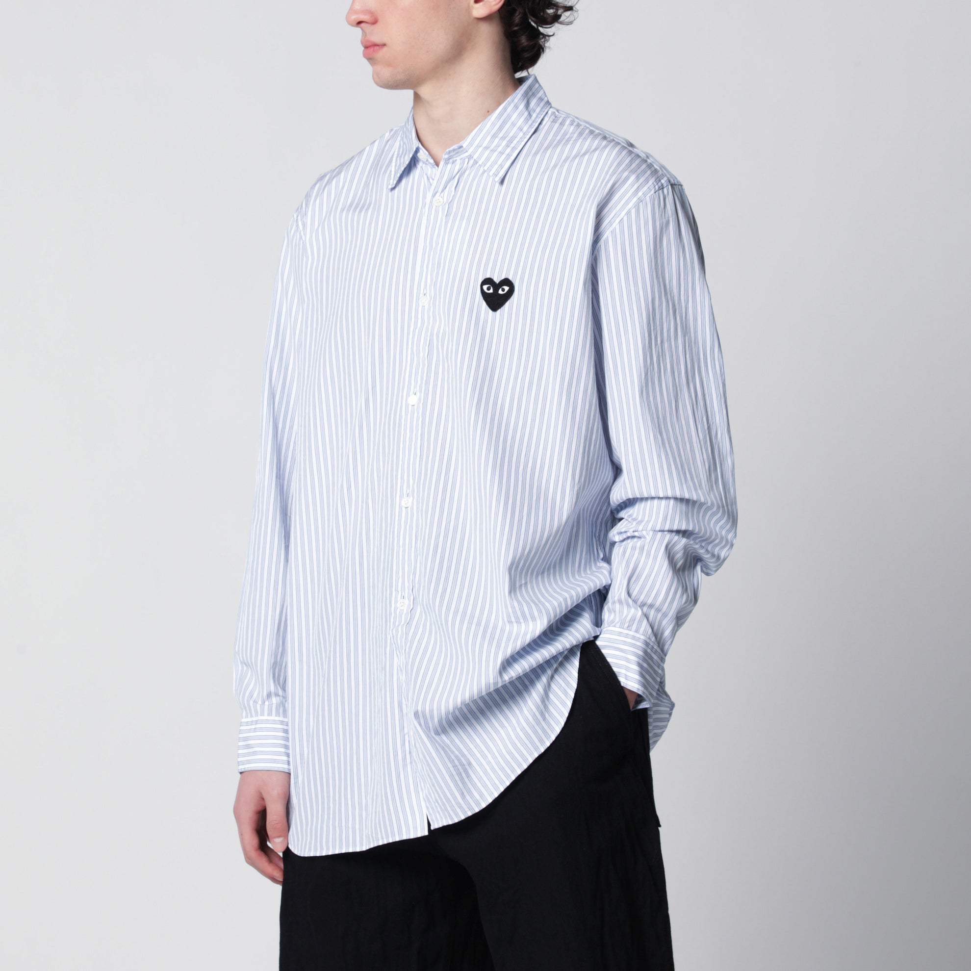 Light blue striped cotton shirt