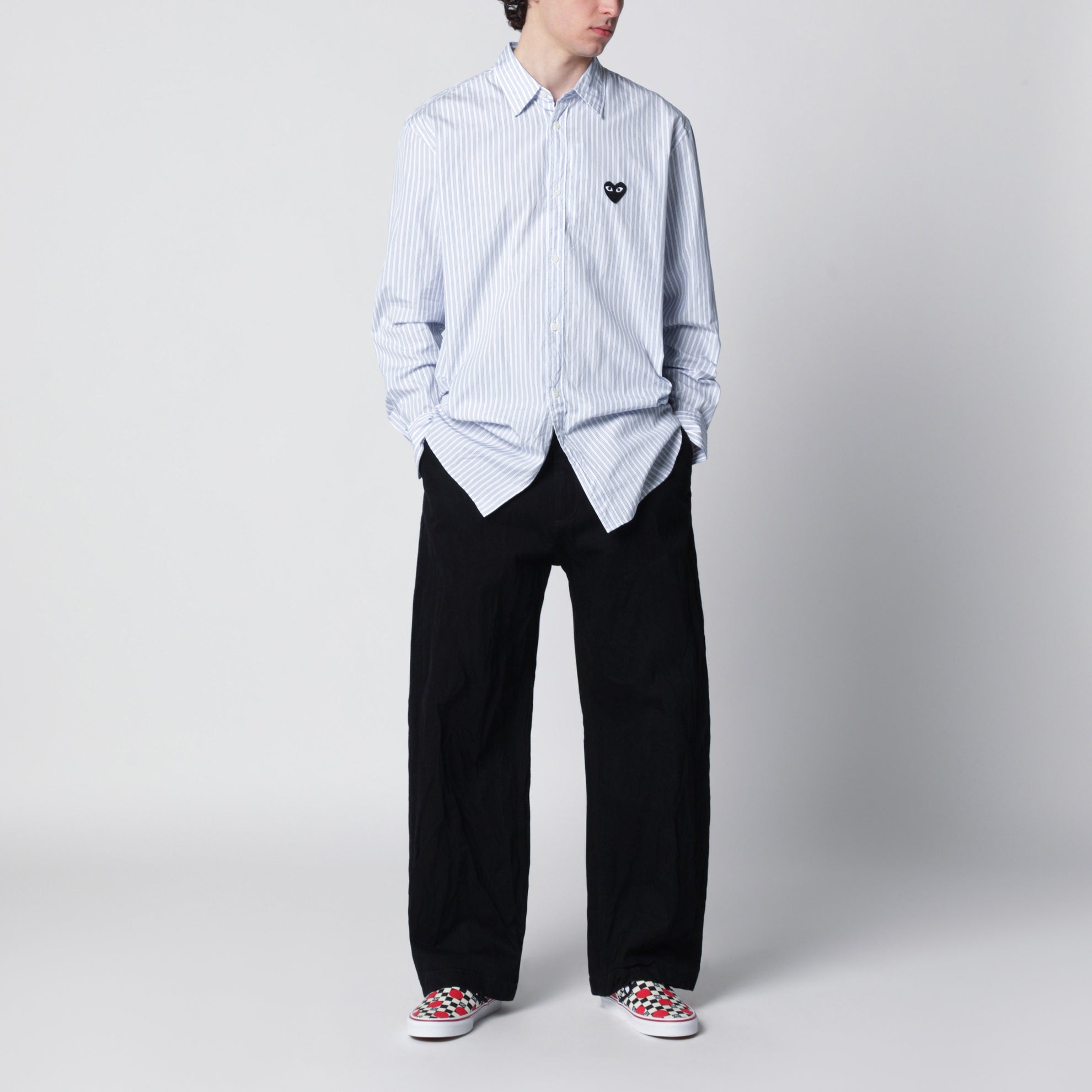Light blue striped cotton shirt