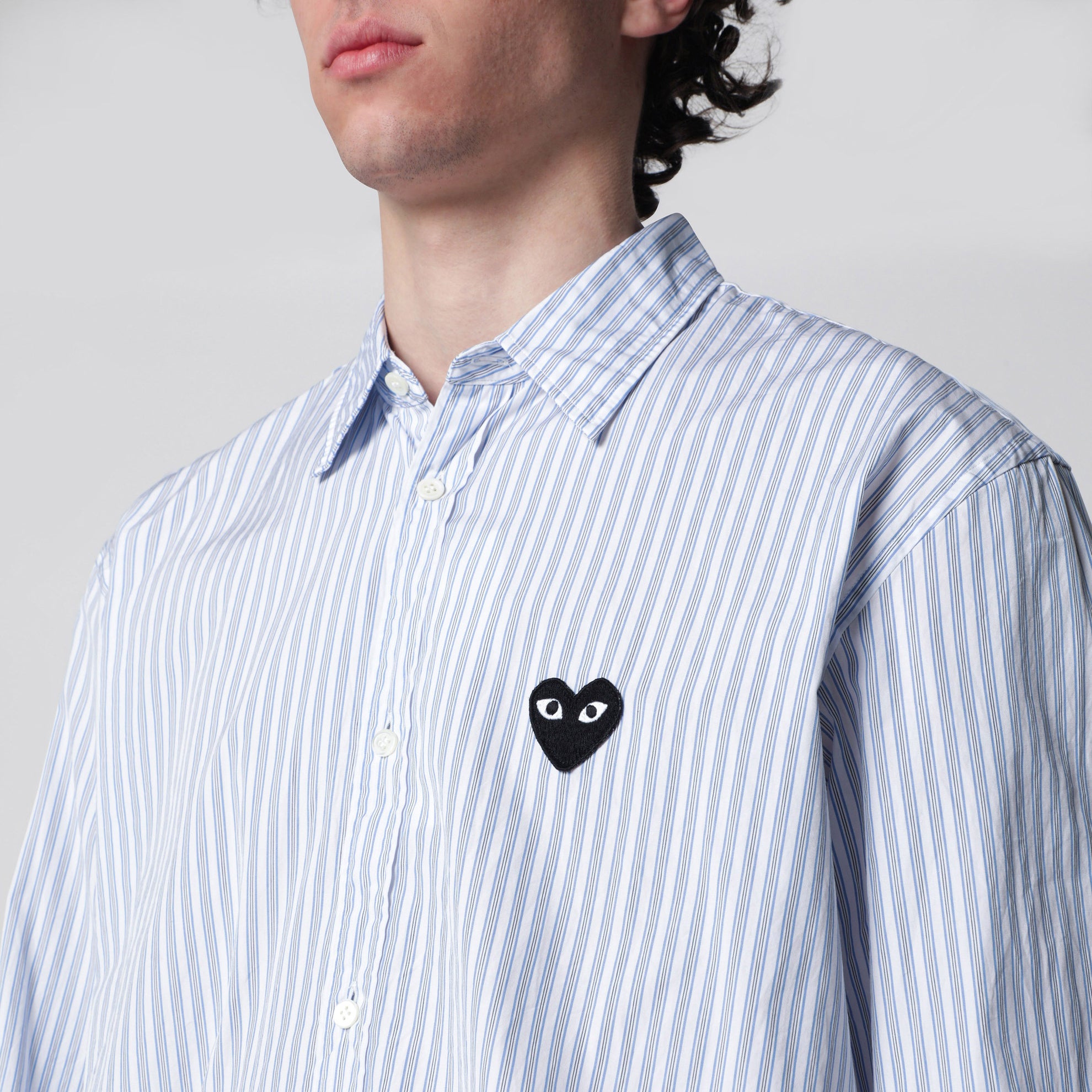 Light blue striped cotton shirt