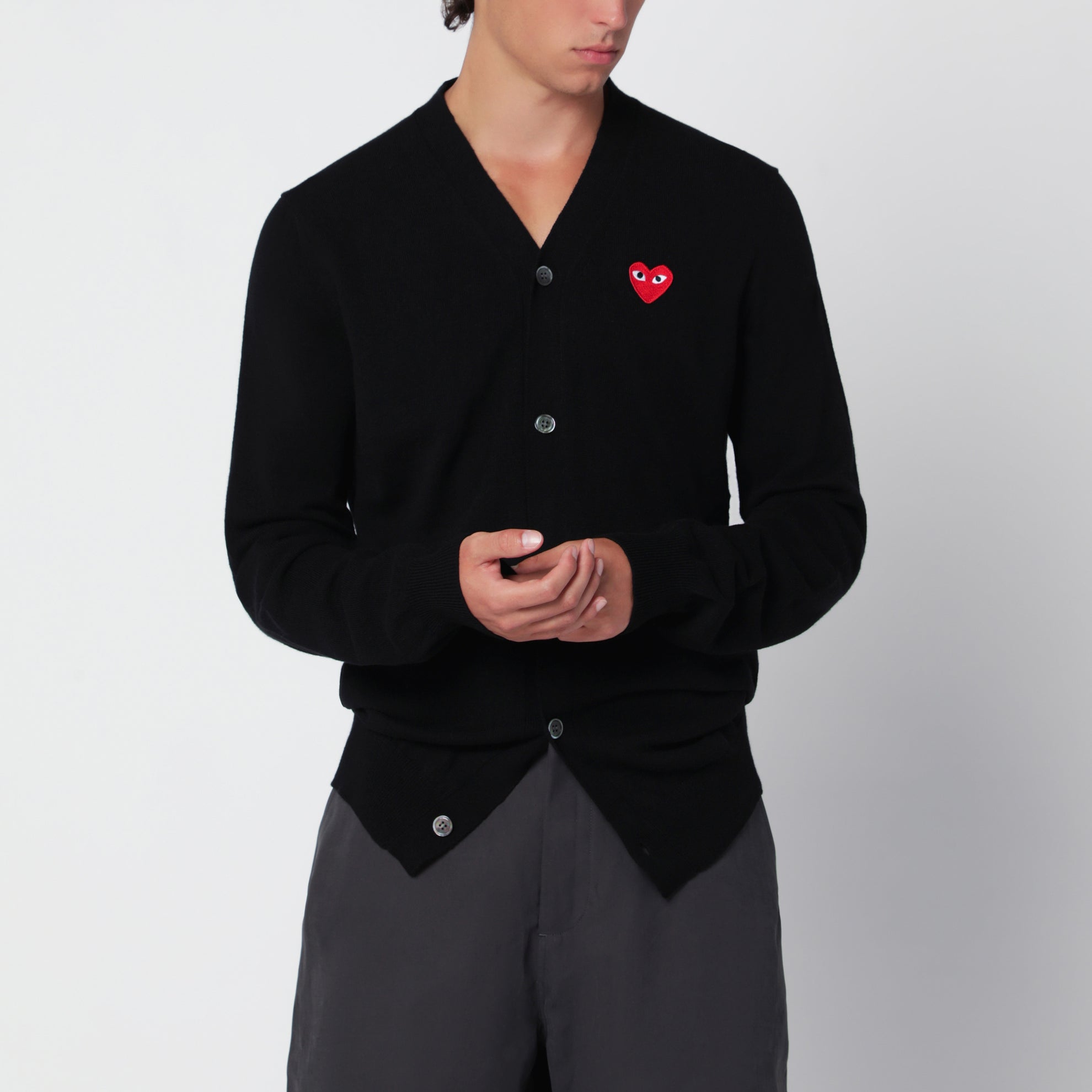 Cardigan nero in lana
