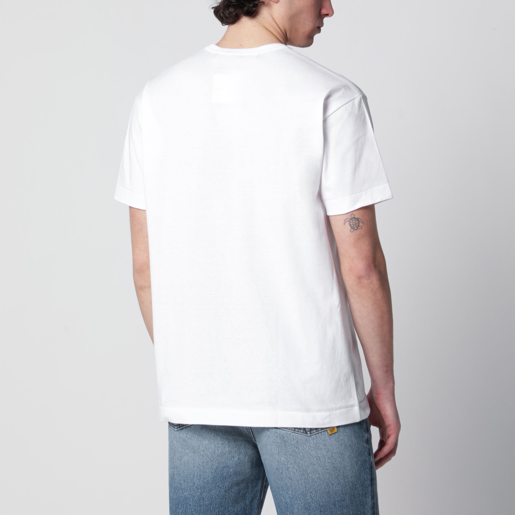 Weißes Baumwoll-T-Shirt mit Logoprint