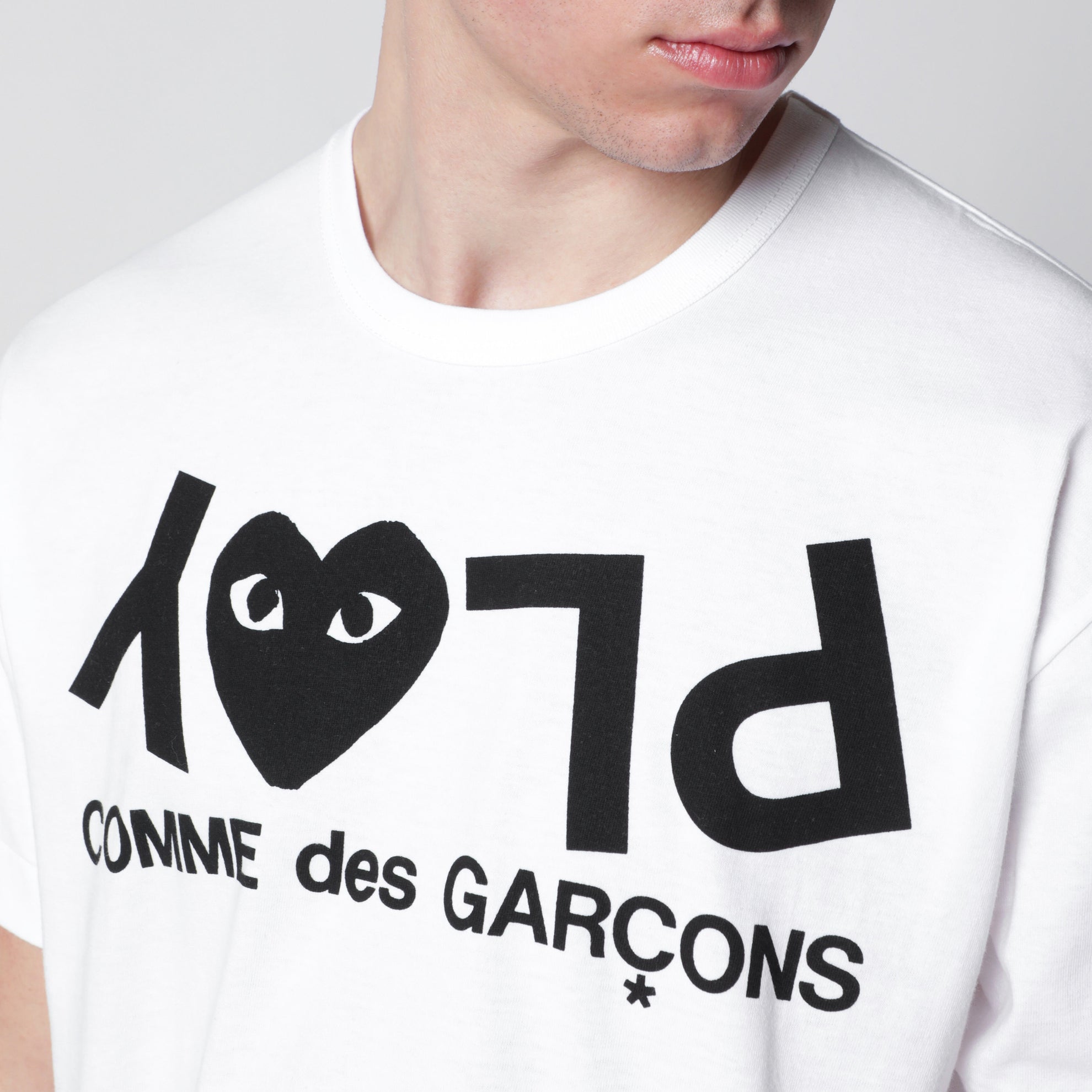 Weißes Baumwoll-T-Shirt mit Logoprint