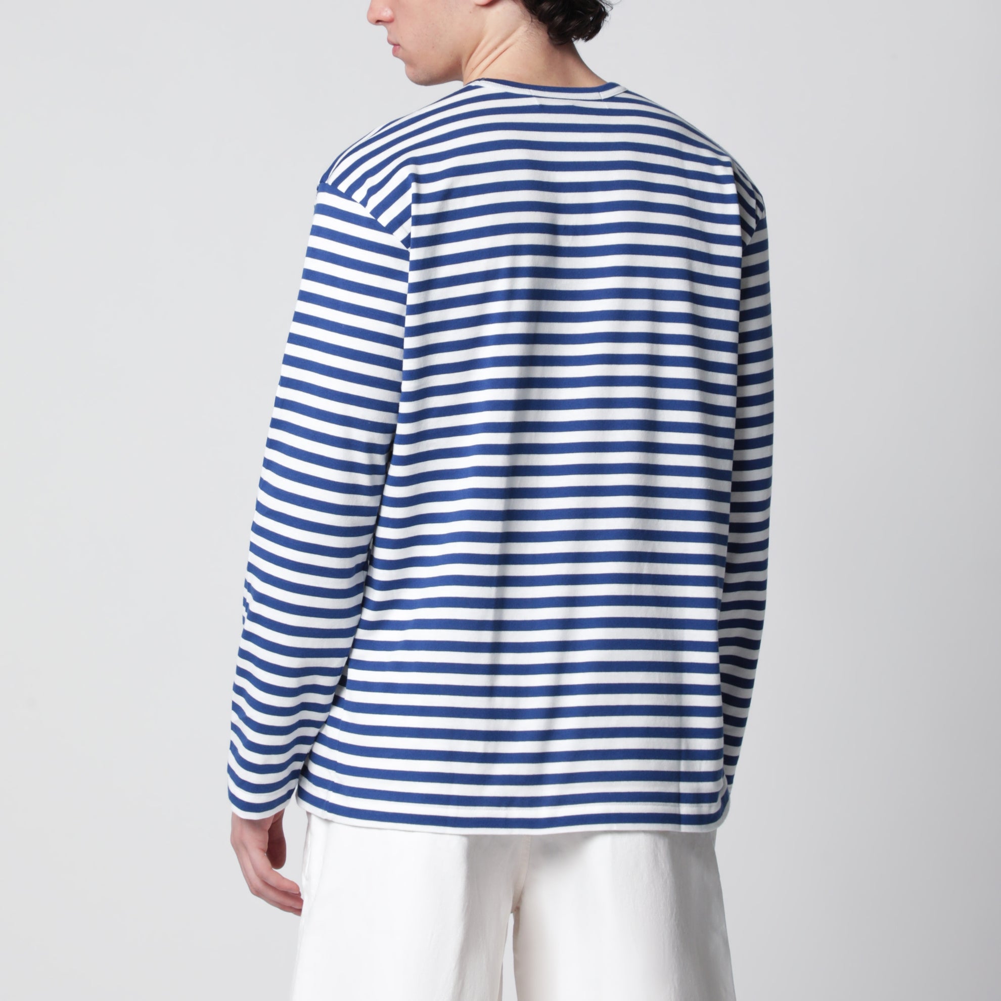 Maglia a righe blu navy/bianca in cotone