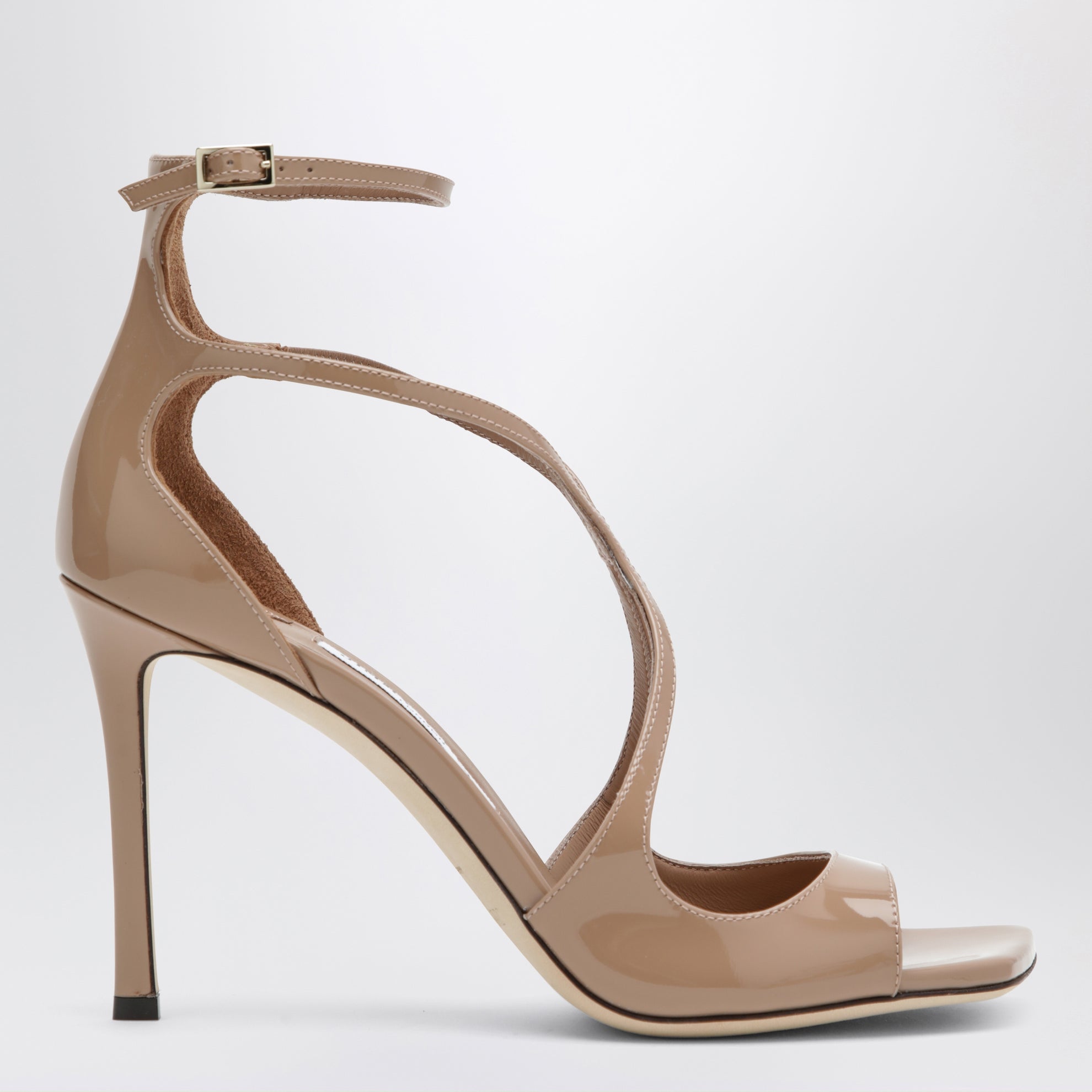 AZIA patent leather sandals in pastel pink