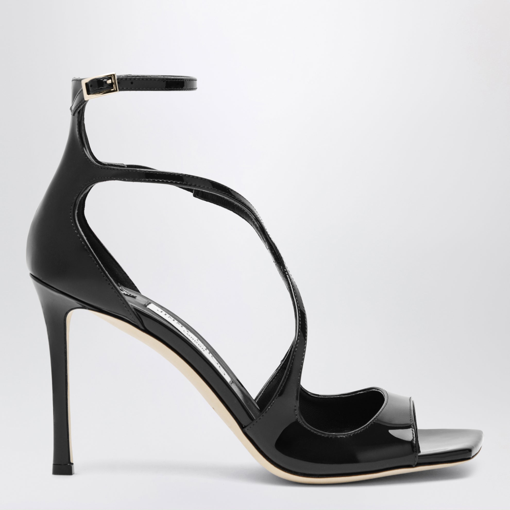 Azia Sandalen aus schwarzem Lackleder