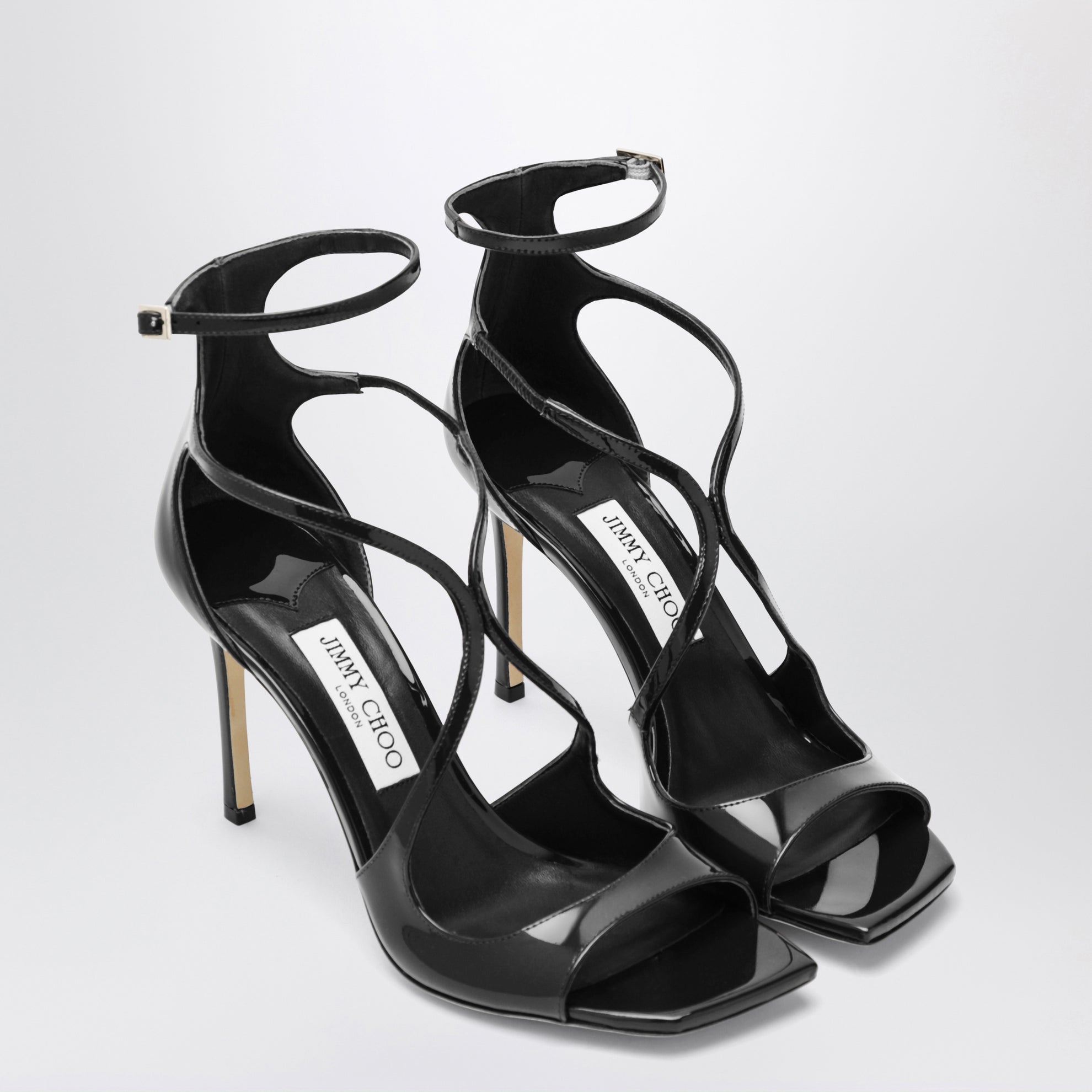 Azia Sandalen aus schwarzem Lackleder