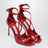 Sandales Azia en cuir verni rouge