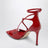 Azia Sandalen aus rotem Lackleder
