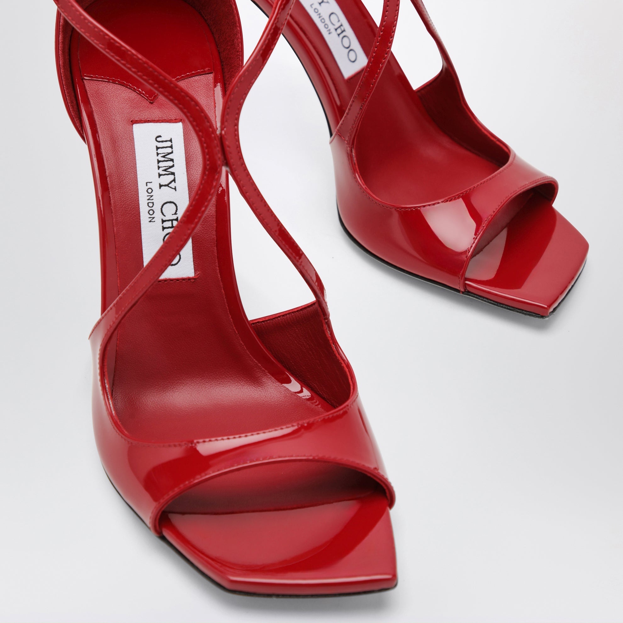 Azia Sandalen aus rotem Lackleder