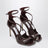 Azia sandals in deep red patent leather