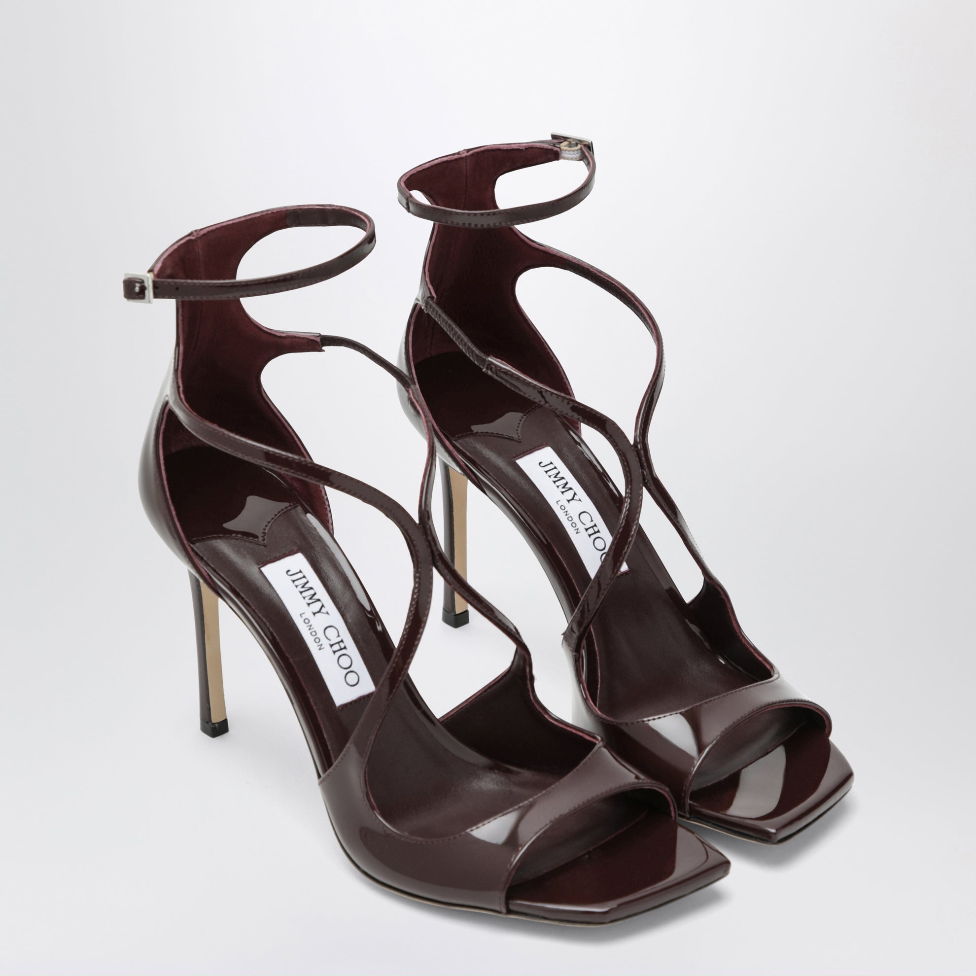 Azia sandals in deep red patent leather