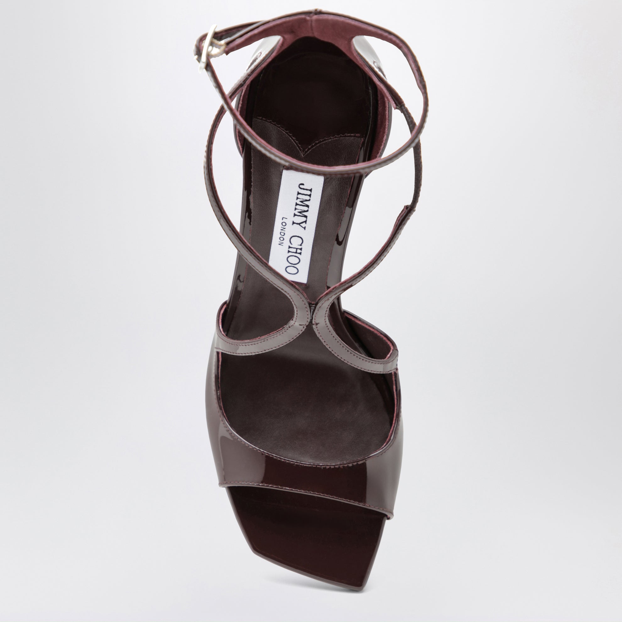 Azia sandals in deep red patent leather
