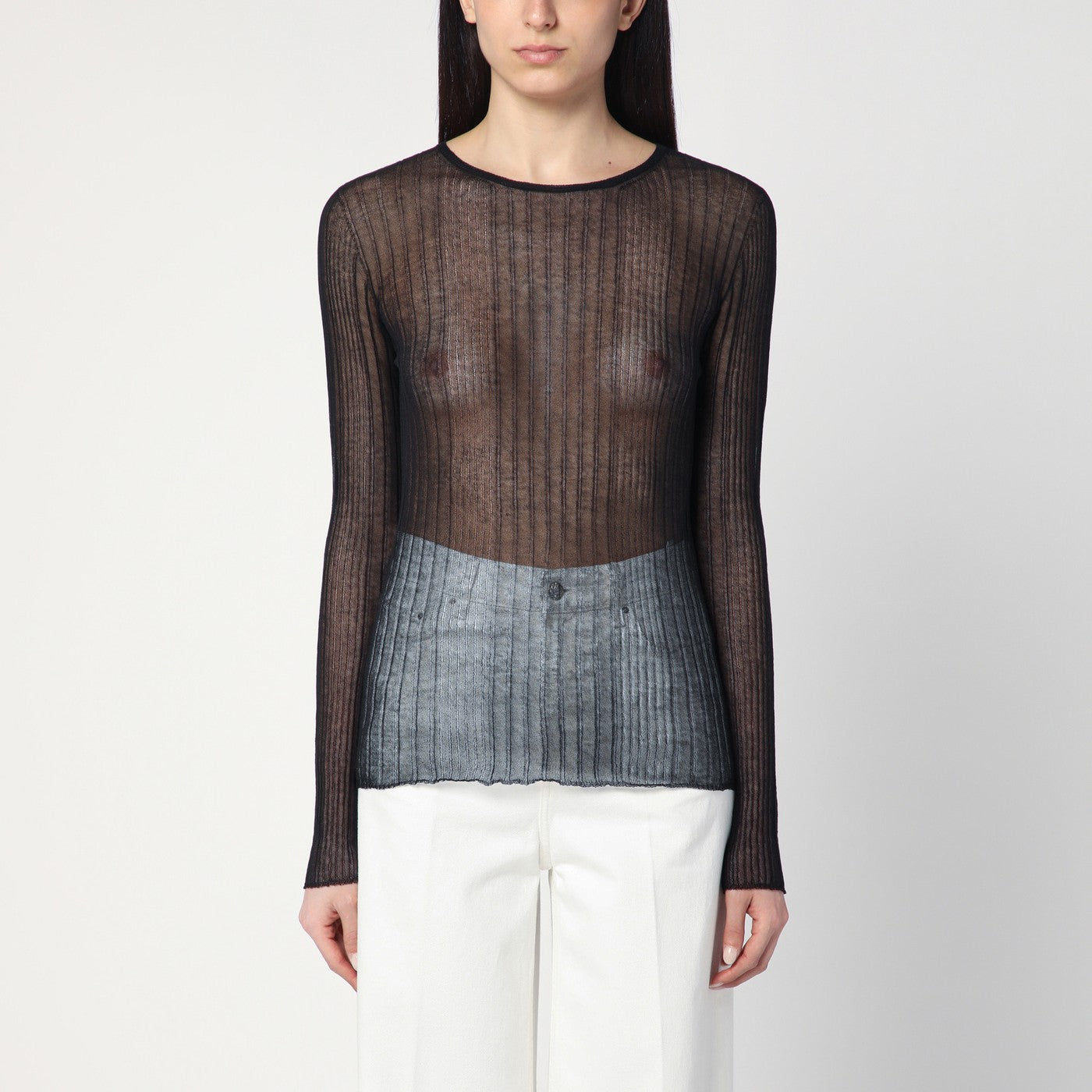 Pull semi-transparent noir