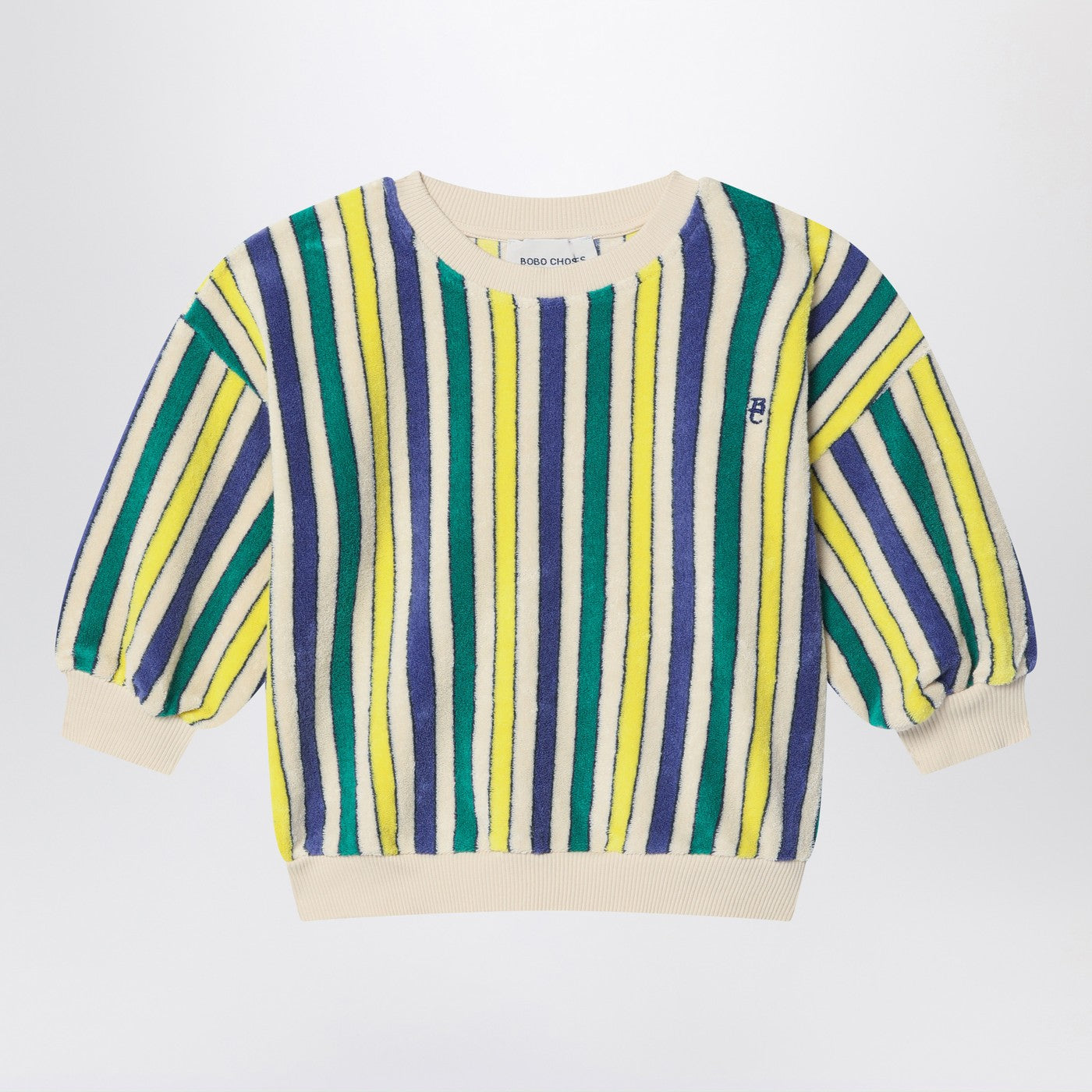 Sweat-shirt rayé multicolore en éponge