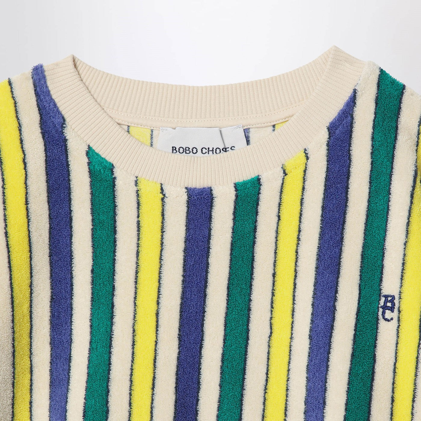 Sweat-shirt rayé multicolore en éponge