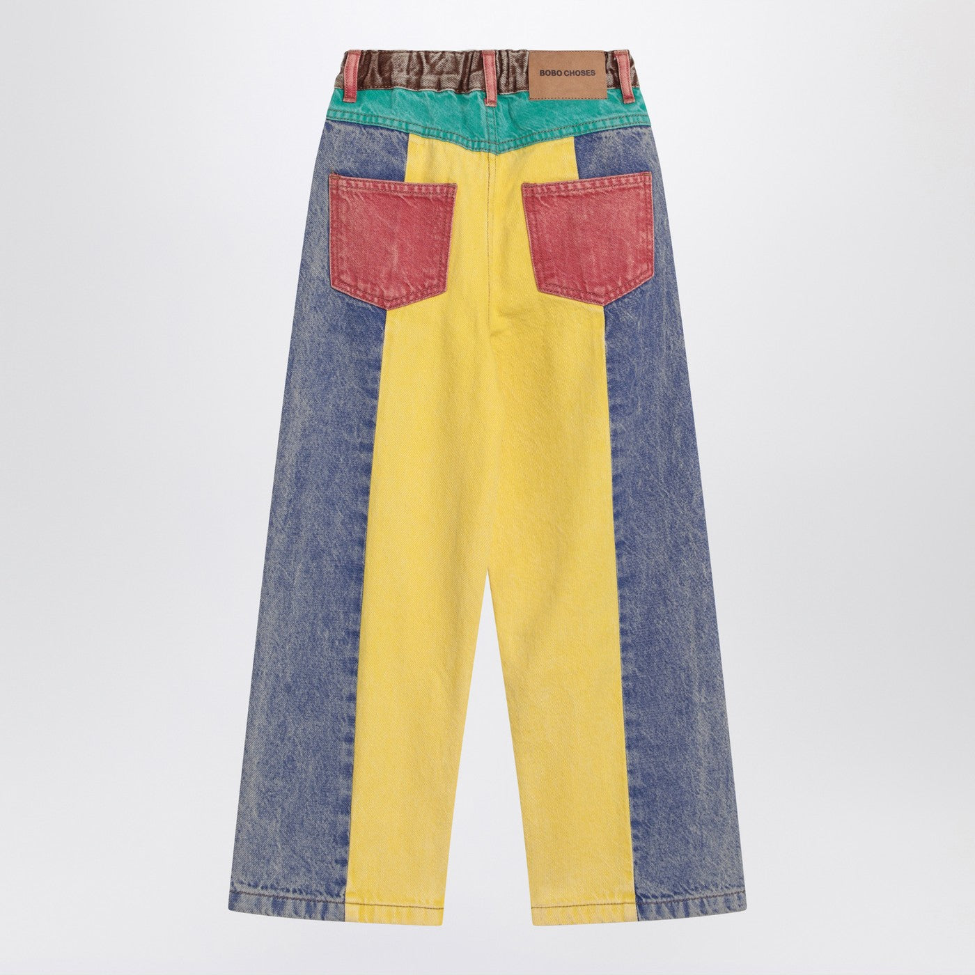 Colour-block Jeans with Logo
