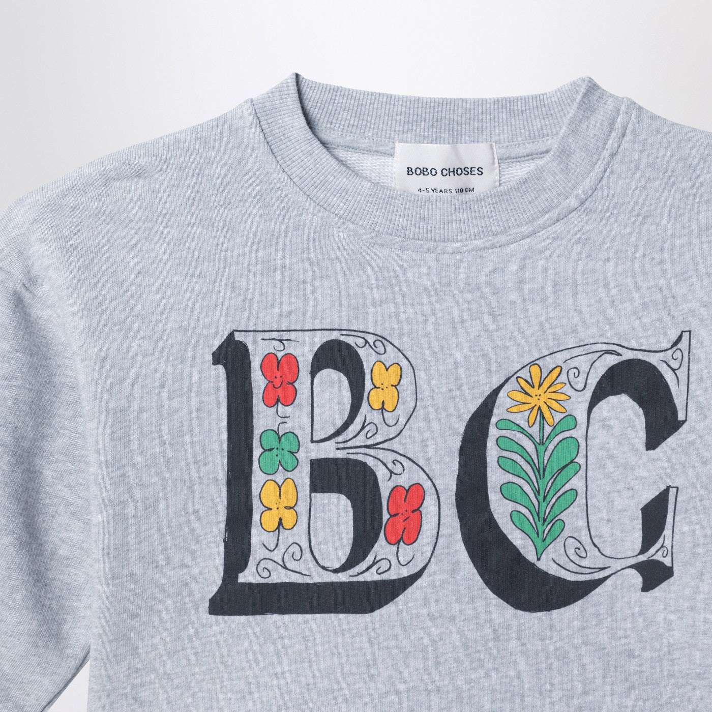 Spring Letters grey mélange cropped sweatshirt