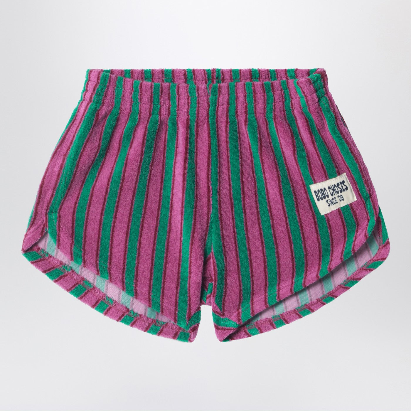 Bobo Choses Shorts aus gestreiftem Frottee