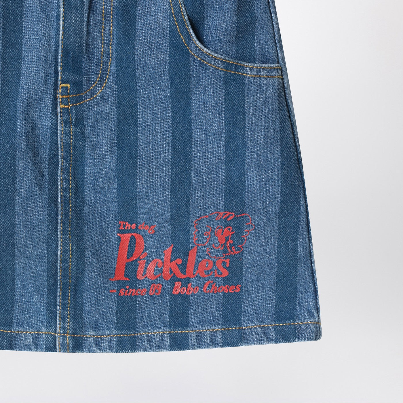 Pickles The Dog striped denim skirt
