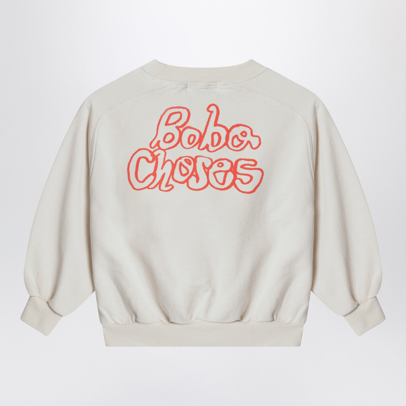 White mélange cotton sweatshirt with logo