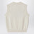 White mélange vest with logo intarsia