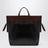Große Switch Tote Bag aus schwarzem/Espresso Leder und Veloursleder