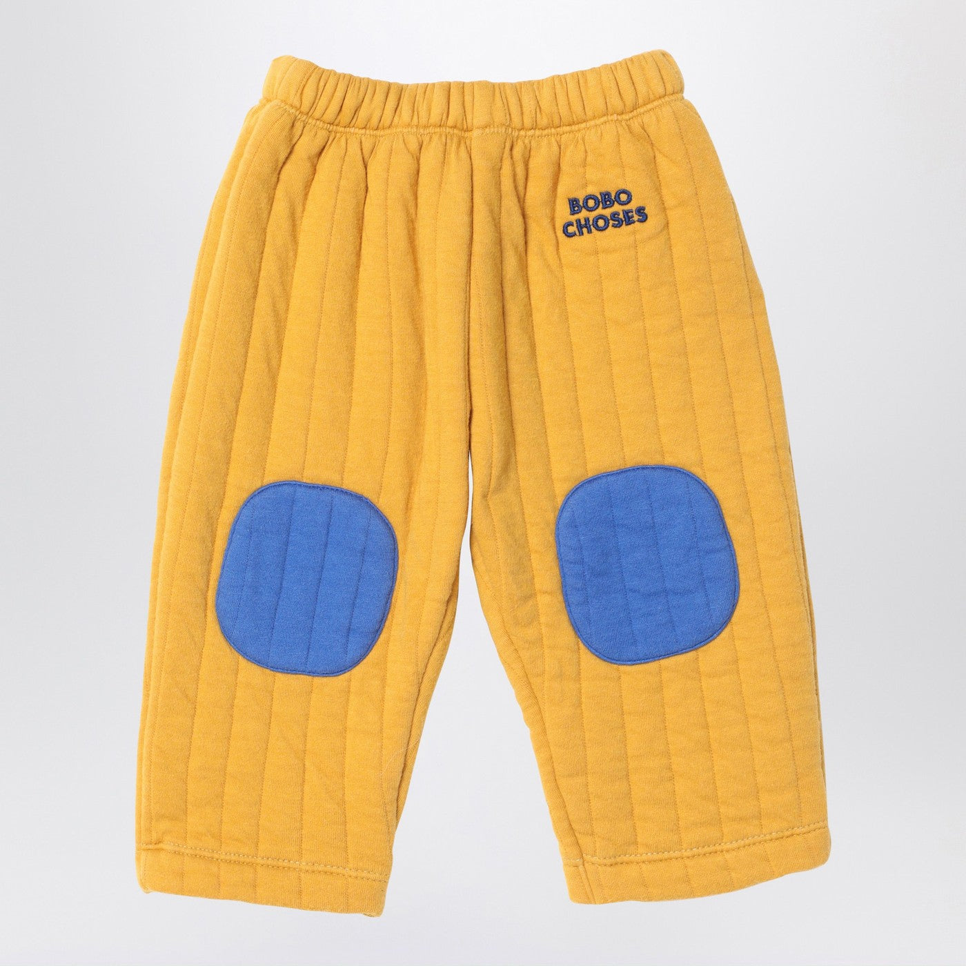 Pantalone jogging giallo/blu trapuntato