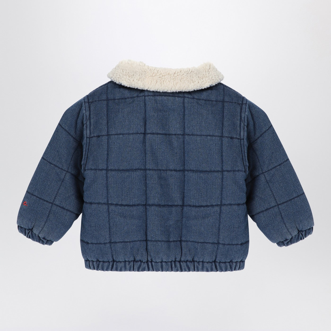 Giacca trapuntata blu navy in denim