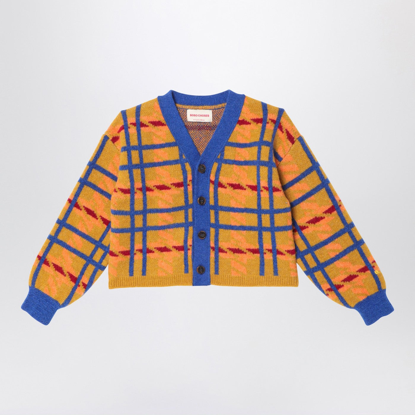 Cardigan with Madras check pattern