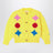 Yellow cardigan with inlay