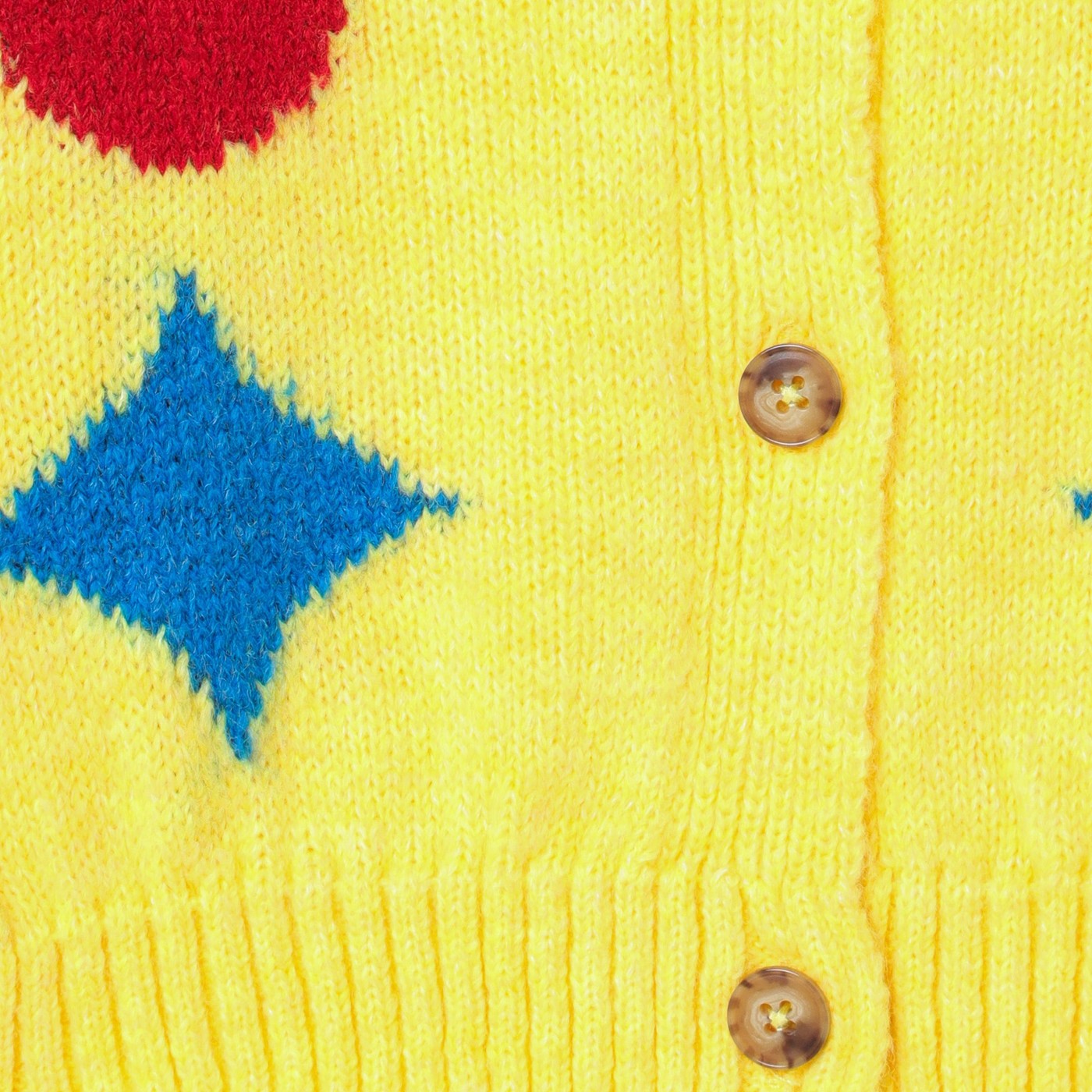 Yellow cardigan with inlay