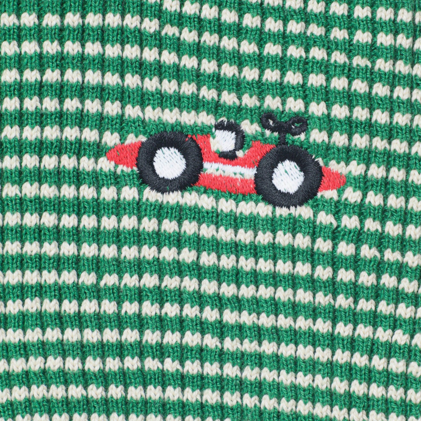 Leggings con piede Race Car verde/bianco