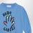Light blue sweatshirt with logo print