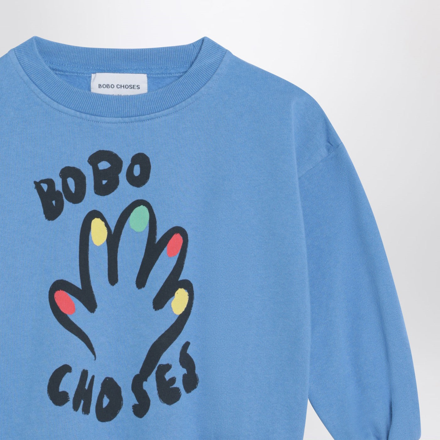 Light blue sweatshirt with logo print