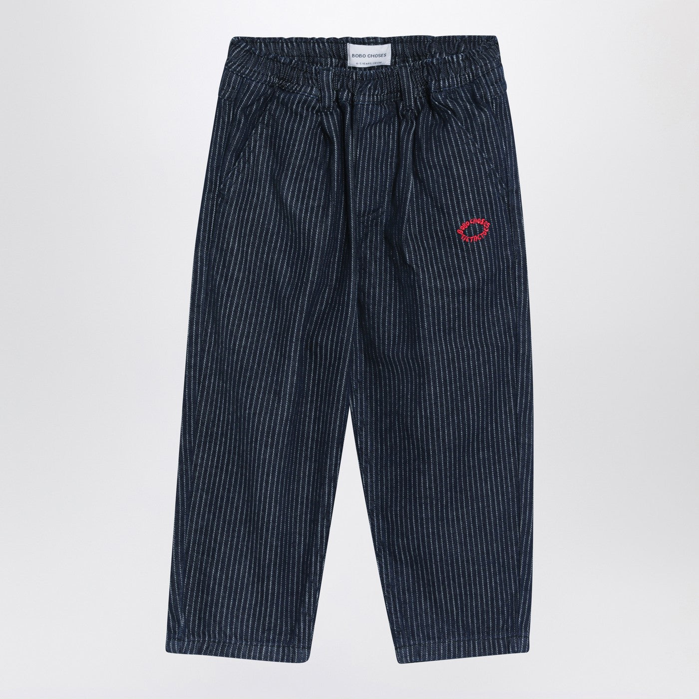 Navy blue striped jeans