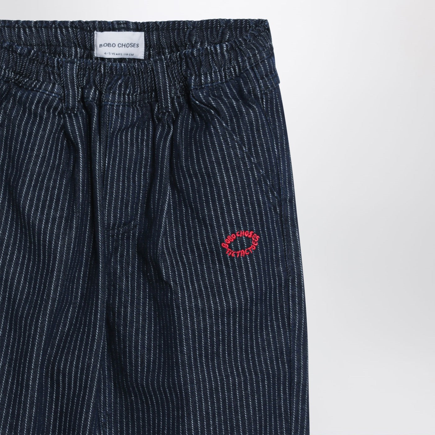 Navy blue striped jeans