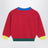 Red sweater with logo intarsia